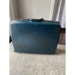 Blue Samsonite Profile II Hard Case Travel Luggage Keys Vintage